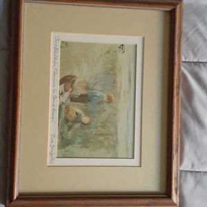 Art . Two Children playing in the sand Dunes